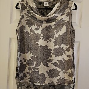 CAbi Black and White Floral Women's Blouse